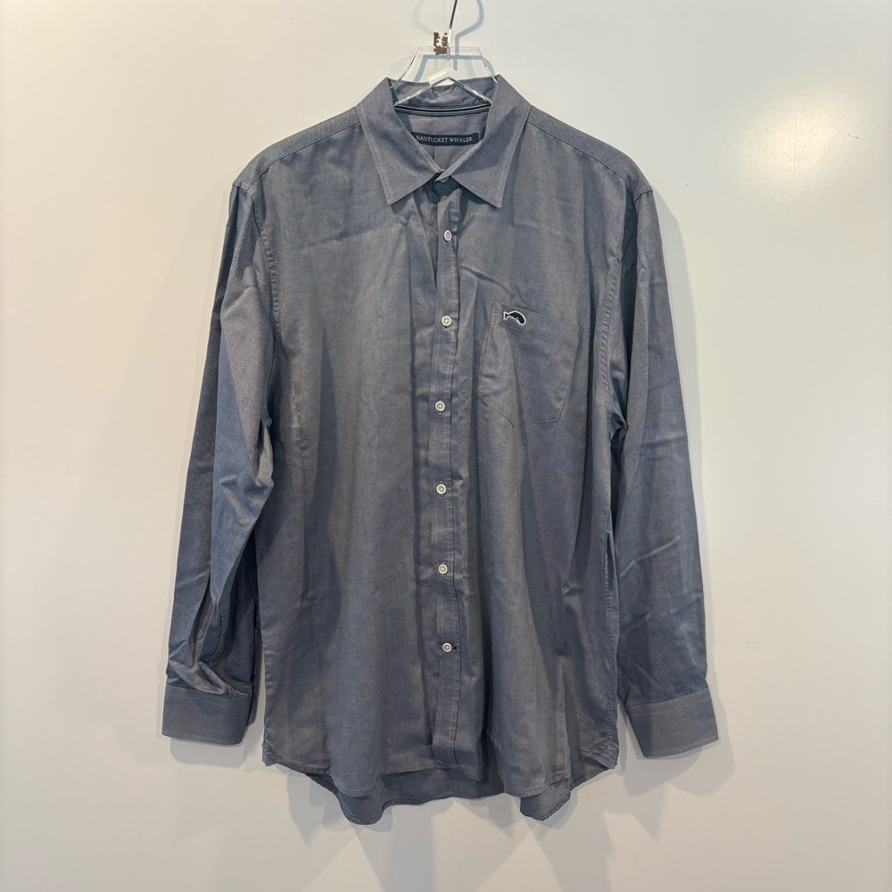 Nantucket Whaler‎ Blue Cotton Long Sleeve Oxford Shirt Mens XL
